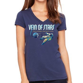 Vein of Stars V-neck Tee: Navy